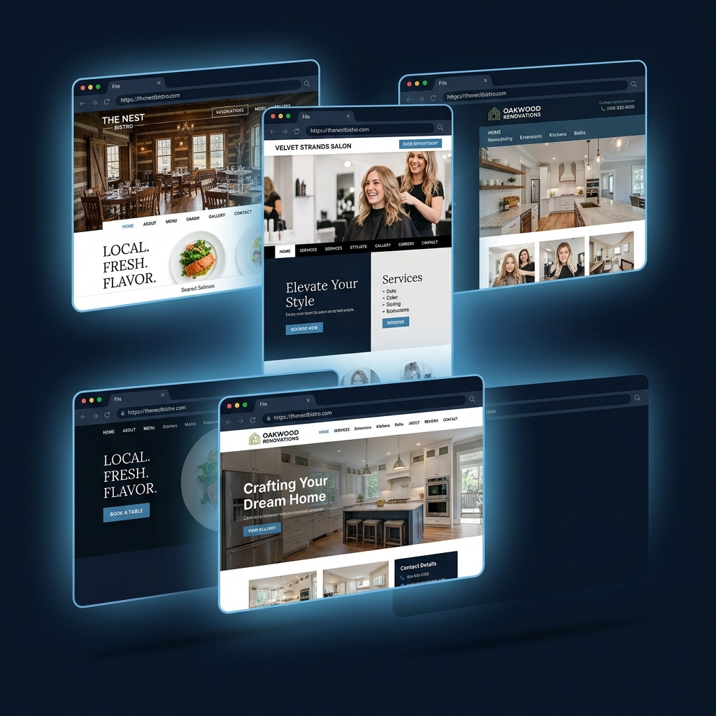 Website mockups for local businesses
